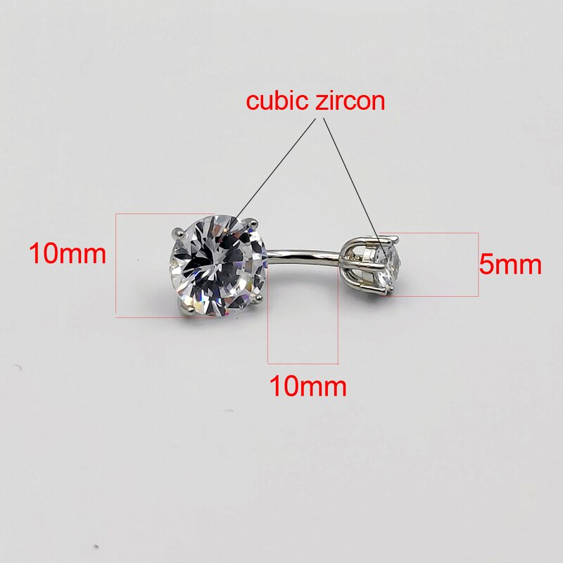 925 Sterling silber nabel Ring runde kubisch zirkon bauchnabel Ring körper schmuck für frauen