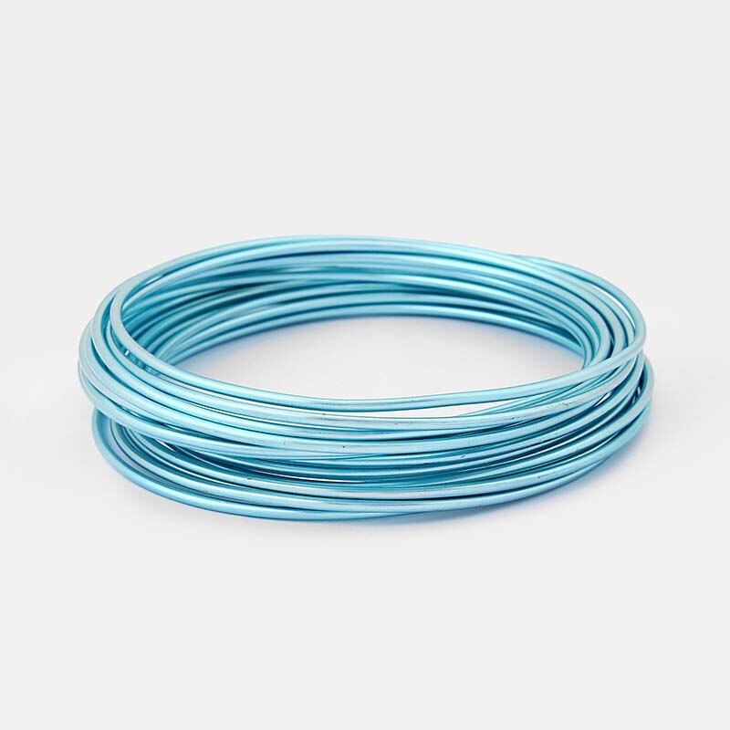 5 meter/Roll von 2mm Vielseitig Gemalt Aluminium Handwerk Floristik Draht Für DIY Handgemachte Schmuck Zeug: 7 Light Blue