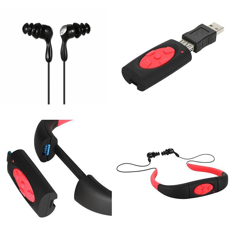 Sport waterdicht 8gb zwemmen duiken onderwater  mp3 speler fm radio oortelefoon