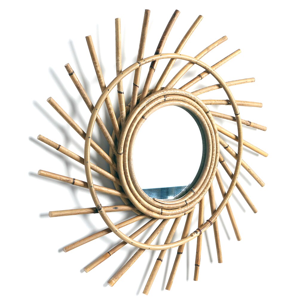 Rotan Gevlochten Art Wall Opknoping Fotografie Prop Dressing Woonkamer Decoratieve Spiegel Koffie Winkel Ornament Nordic Stijl Make-Up: B