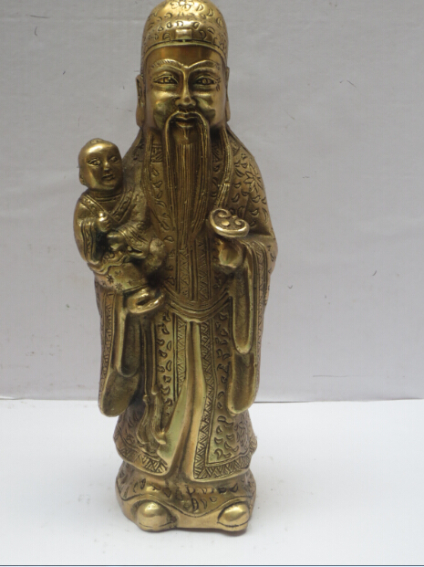 Hoge 8 inch Metalen ambachten Woondecoratie Chinese Messing Standbeeld/Sculptuur oude