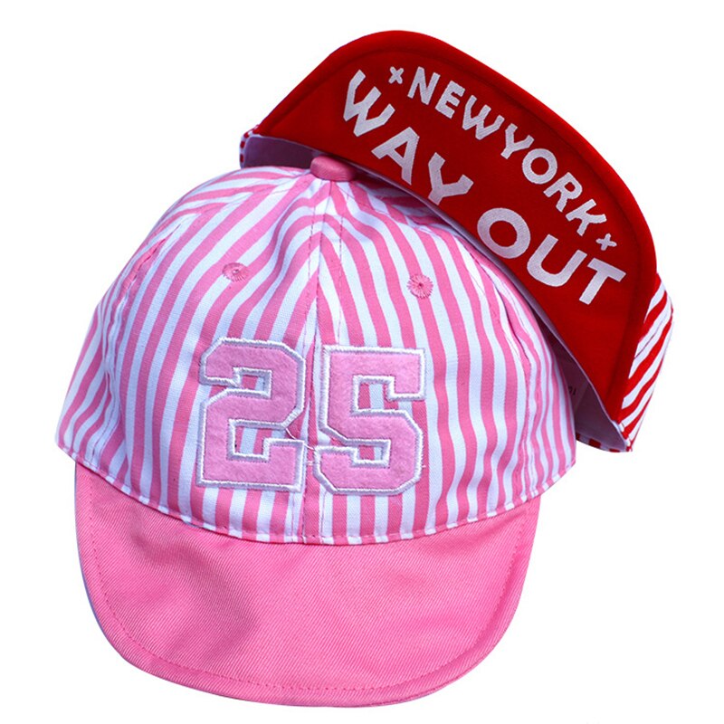 Cute Baby Hat Striped Number Embroidery Baby Boy Girl Baseball Cap Summer Cotton Children Sun Visor Caps