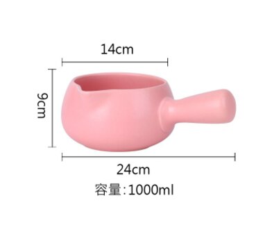 White milk pot non-stick high-profile small milk pot single small casserole small baby porridge ceramic milk pot: 1000ML-powder