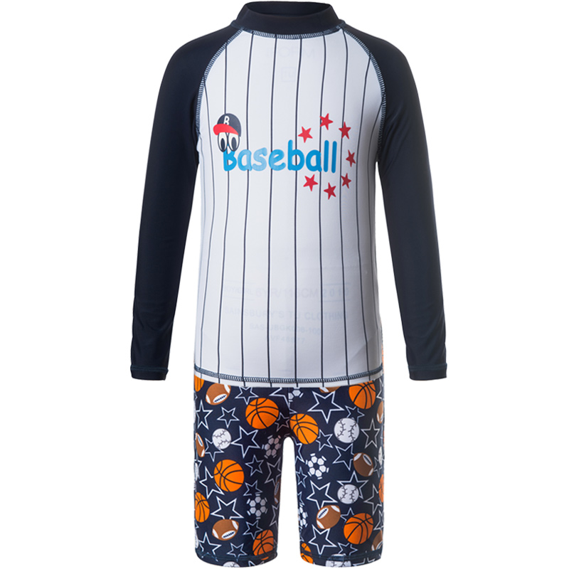 Julysand Boys&#39; Two Piece Swimwear Baby Cartoon Long Sleeve Bathing Suit UV Protection Kids Swimsuit Boy 3-14 Years: 160CM