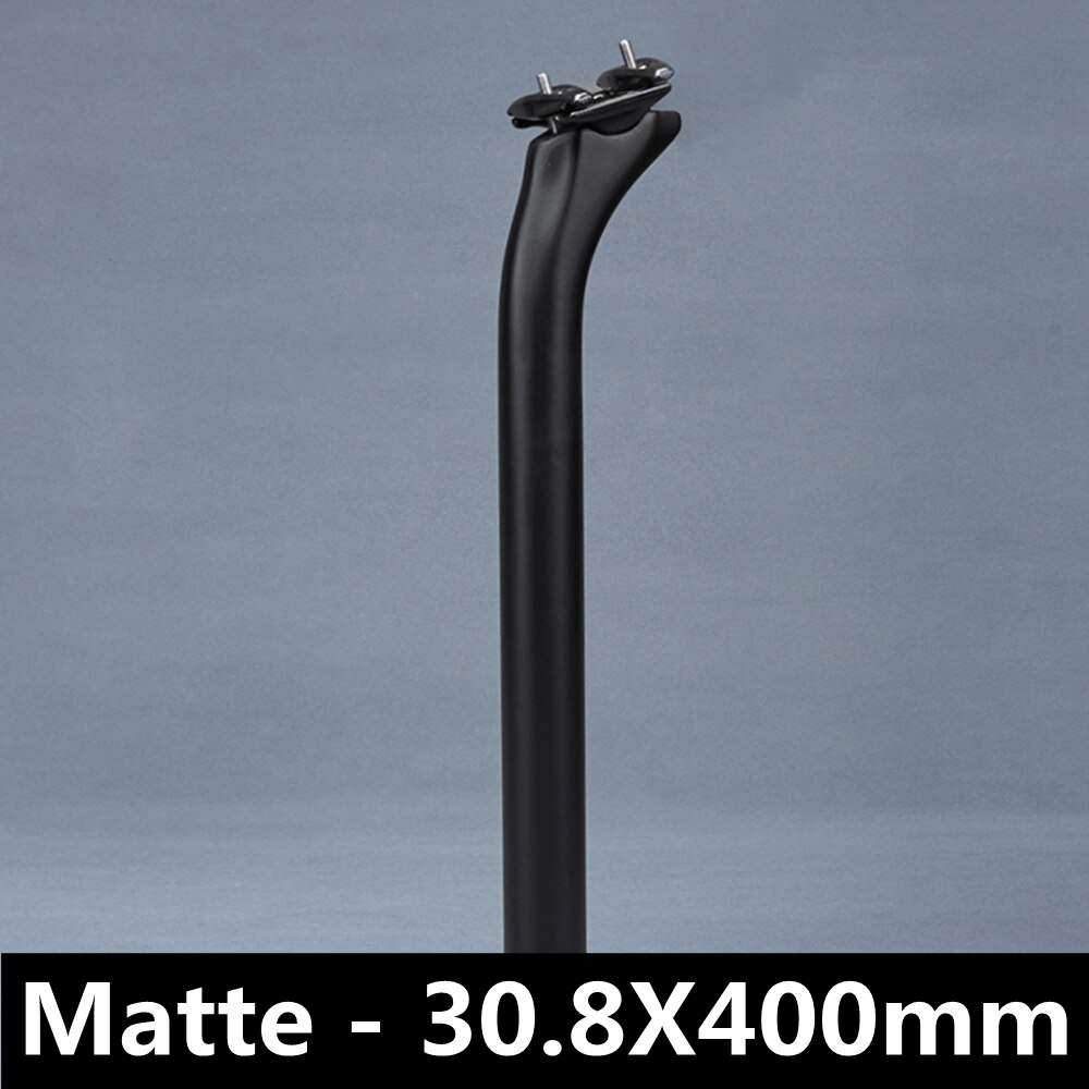Bicycle Seatpost Offset 25mm Carbon Seat Post MTB Road Bike Seat Tube Diameter 27.2mm 30.8mm 31.6mm Black Glossy Matte: Matt - 30.8X400