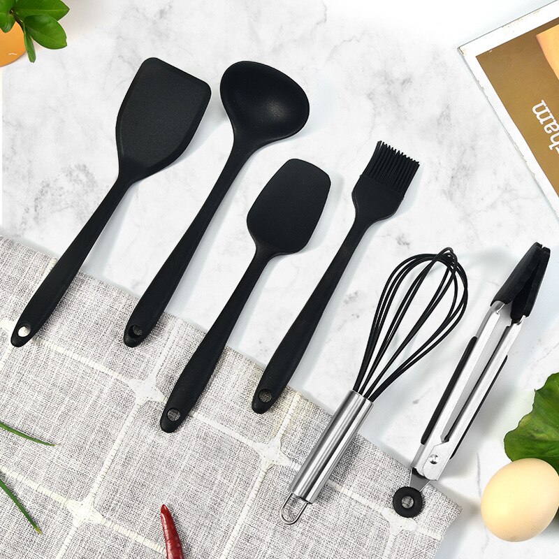 6 st / set silikon köksredskap köksredskap redskap set non-stick spatel köksredskap 5 färger silikon kock prylar