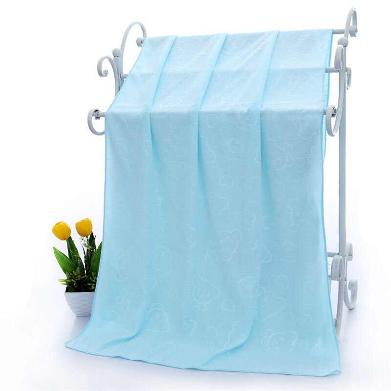 Serviette de bain en microfibre pour dessin animé | 140x70cm, serviette de visage compacte et ultralégère à séchage rapide, accessoires pour la maison: Bleu ciel