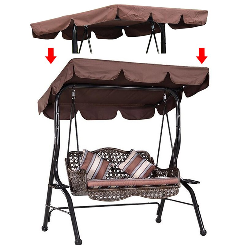 Oxford Cloth Swing Seat Top Cover Waterproof Sunscreen Protector Shed Roof Cover Two-seater/three-seater Swing Shed Outdoor