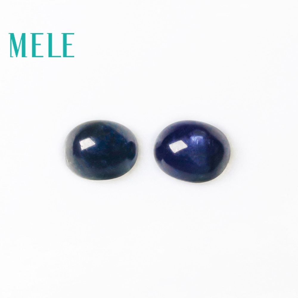 Naturlig blå safir løs ædelsten til smykkefremstilling ,4 x 6-5 x 7mm 1.5--3 ctct ovale 2 stk fine smykker diystones med