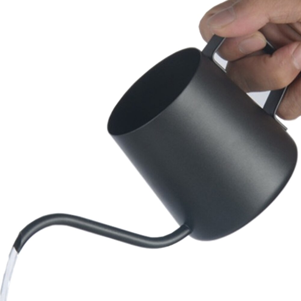 Rvs Lange Uitloop Drip Waterkoker Smalle Zwanenhals Hand Giet Over Koffie Pot NIN668: black   250ml