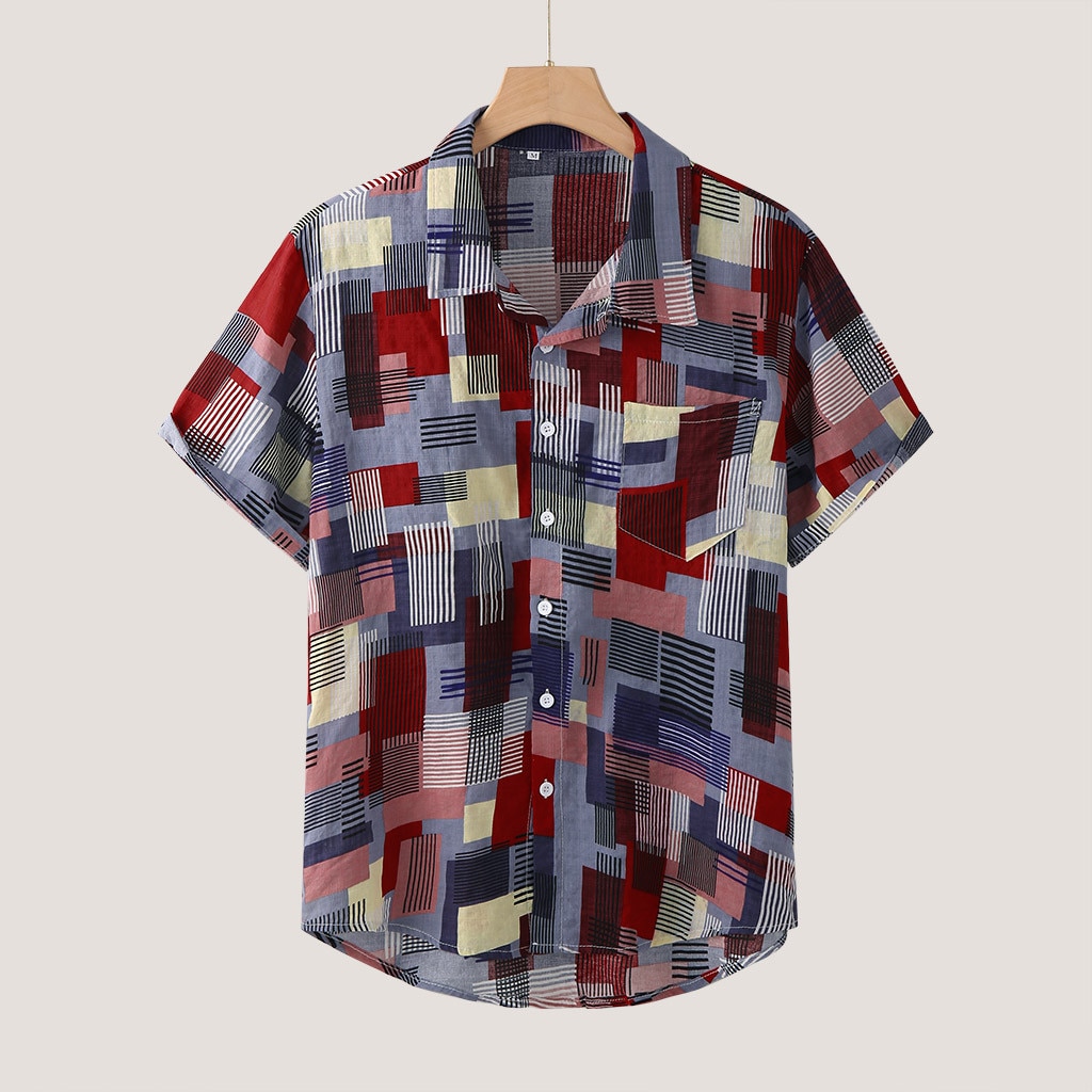 Camisa hawaiana de playa de lino Casual de algodón de manga corta étnica para hombres blusa de pareja suelta Fit Hawaii Vintage Africana imprimir Tops #3