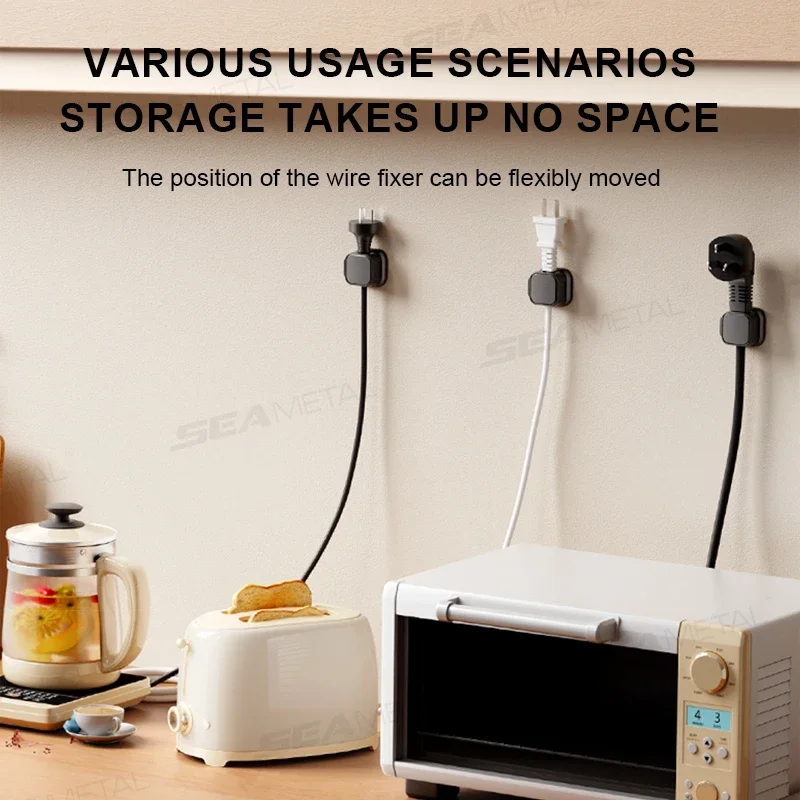 1/6/12PCS Cable Organizer Holder Magnetic Cable Smooth Adjustable Cord Holder Under Desk Cable Management Wire Keeper Car Clips