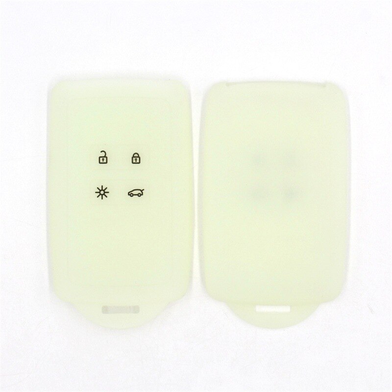 1pcs Silicone rubber car key case cover for Renault KOLEOS Kadjar Arkana for samsung QM5 4 button card smart key shell set: Luminous