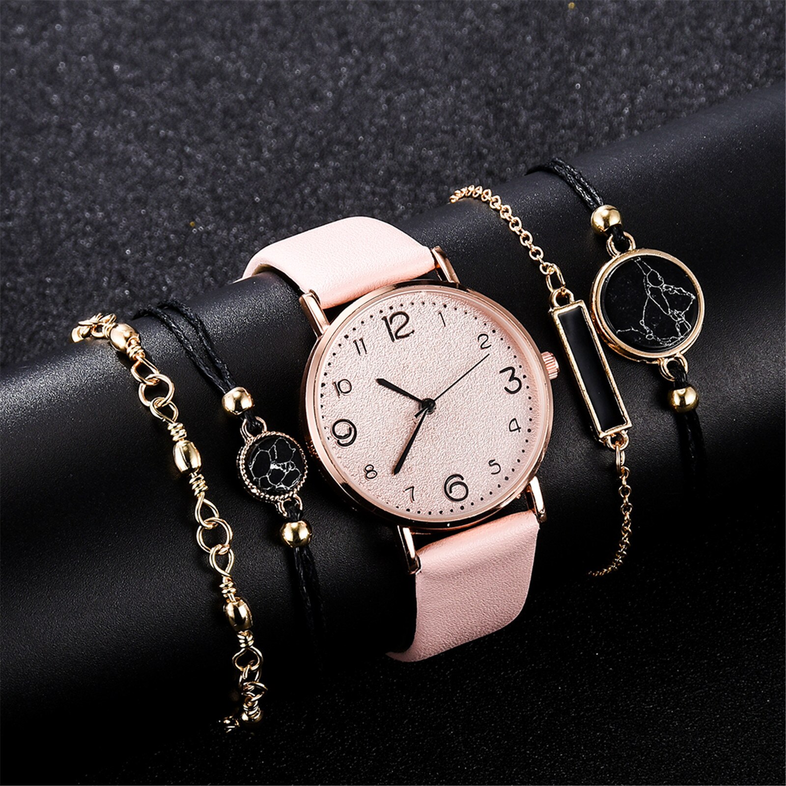 Kalender Tijd Horloge Mode Casual Dames Horloge Trend Crack Armband Quartz Horloge Set Speelgoed Horloges Reloj Mujer Zegarek