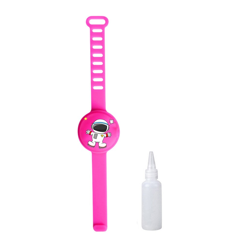 Braccialetti di erogazione disinfettante per le mani con stampa astronauta Dispenser per mani con Gel per lavaggio a mano liquido per bambini adulti con bottiglie: Purple