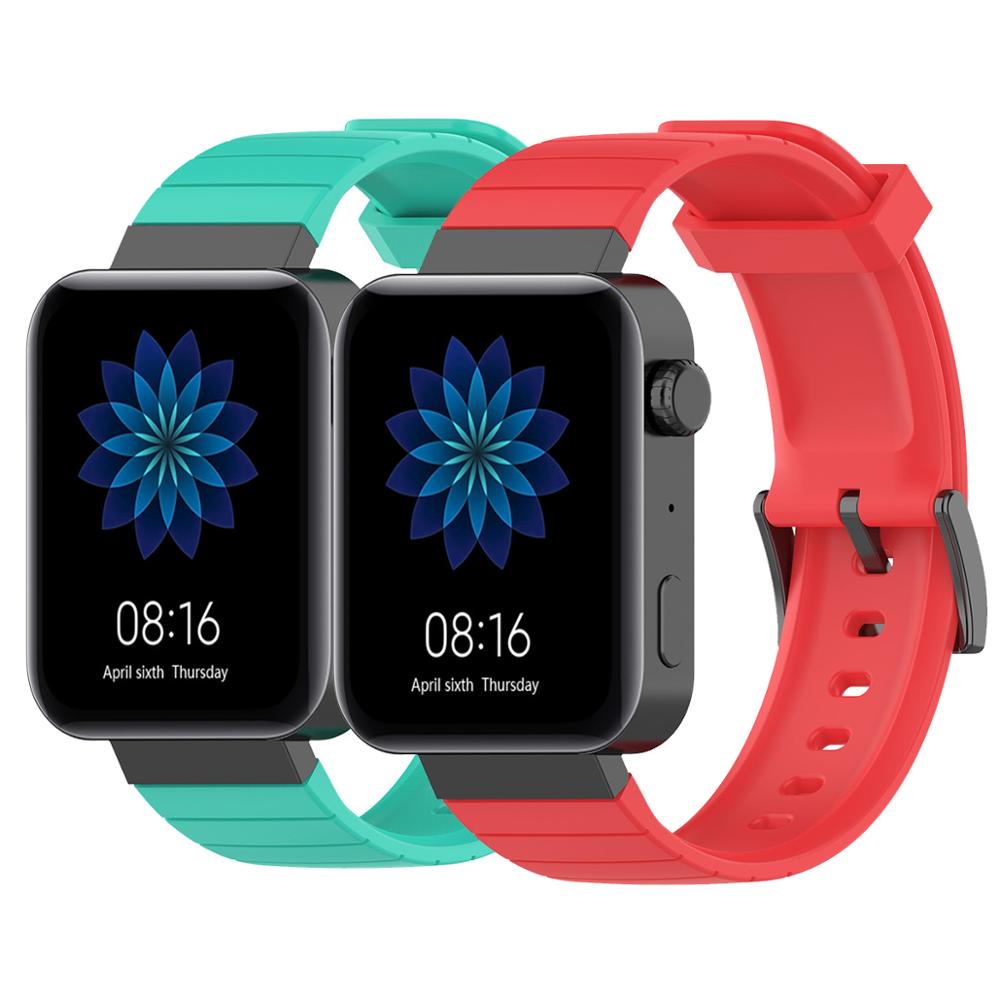 2 stuks 18mm horlogebandjes voor de xiaomi mi smart watch, zachte tpu rubberen horlogeband, vervanging voor de xiaomi mi horlogebandjes, accessoires