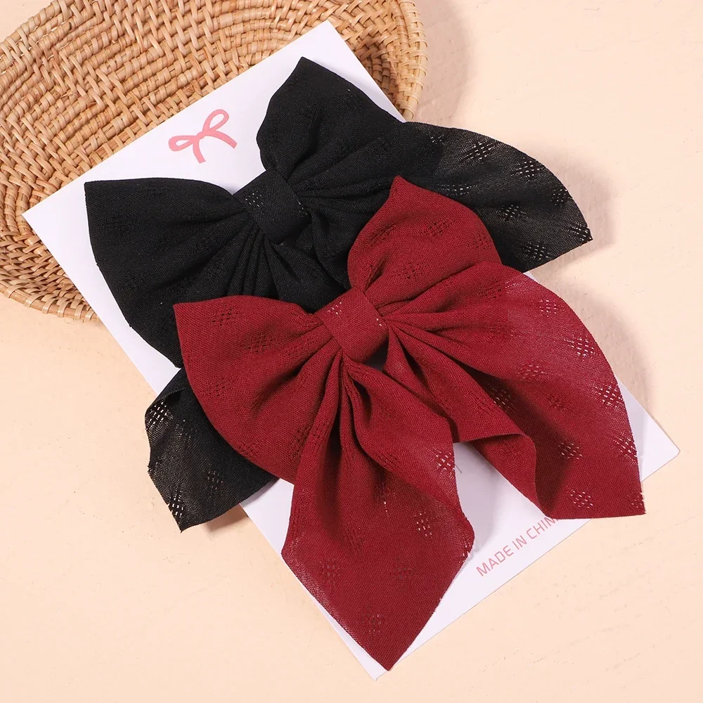 2 unids/set de pinzas para el cabello con lazo liso y dulce para mujeres y niñas, horquillas con lazo, pasadores hechos a mano, accesorios para el cabello,