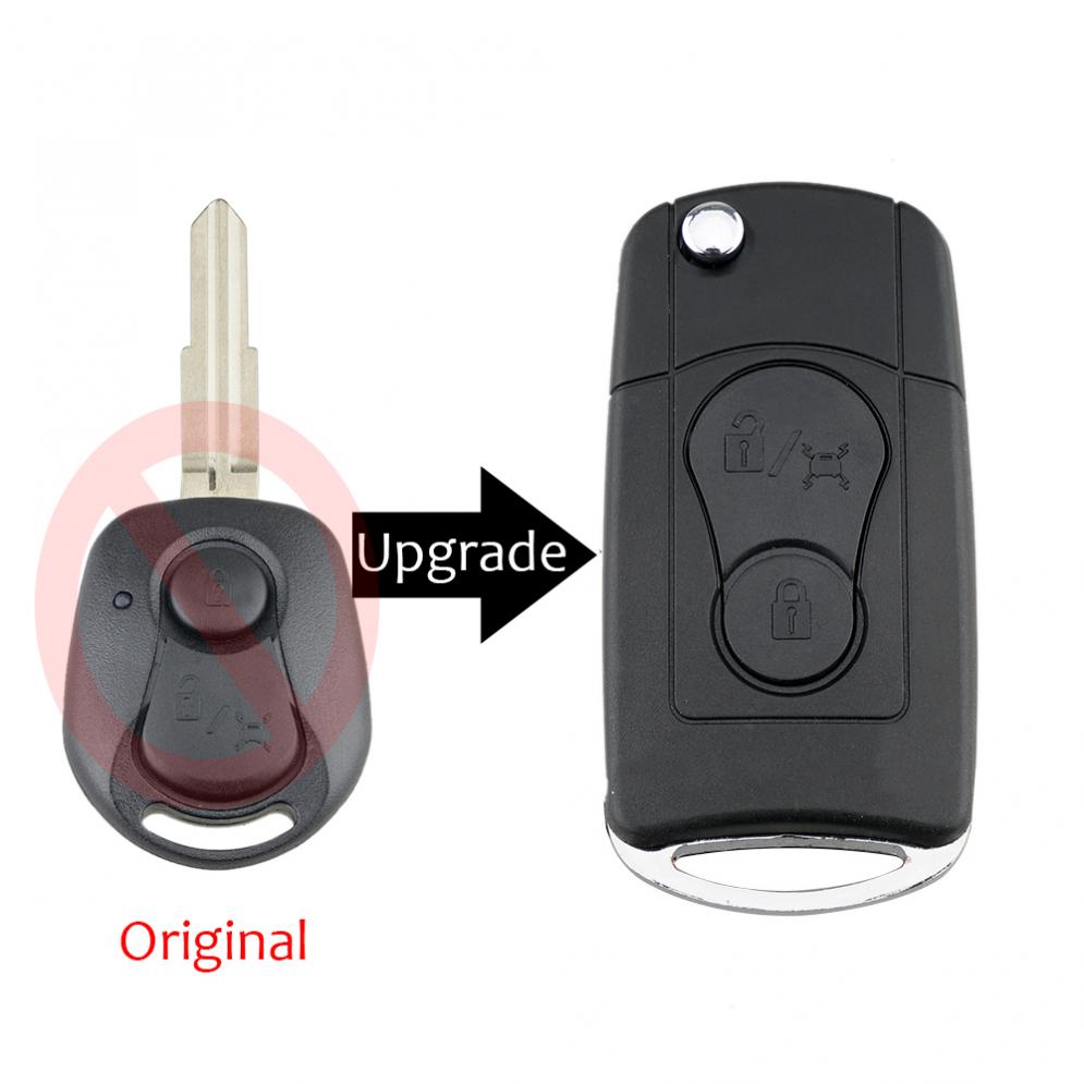 Clé télécommande pliable à 2 boutons, mise à niveau, étui pour SsangYong Actyon / Kyron / Rexton