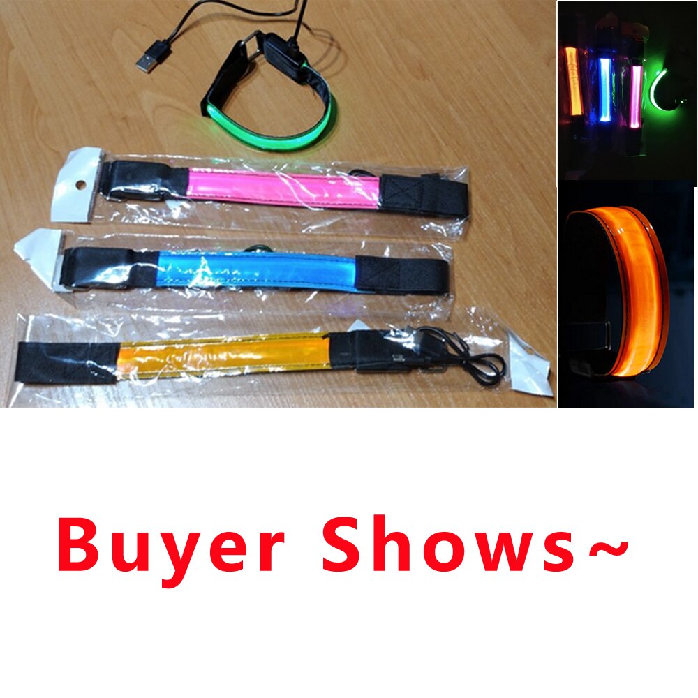 Usb Opladen Led Lichtgevende Night Running Armband Armband Night Reflecterende Veiligheidsgordel Outdoor Sport Lichtgevende Arm Band