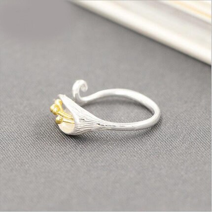 Echte Pure Sieraden Vintage Grote Bloem Ringen Voor Vrouwen Wedding Finger Open Ring Anillos Anelli
