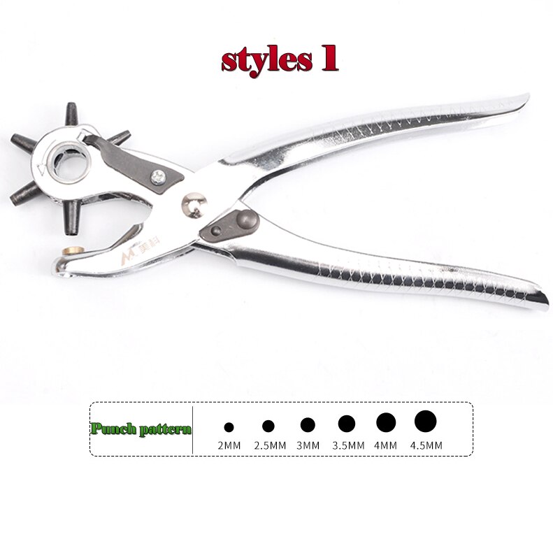 Punch Plier Hole Punching Machine Round Hole Perforator Tool Make Hole Puncher For Watchband Cards Leather Belt: styles 1