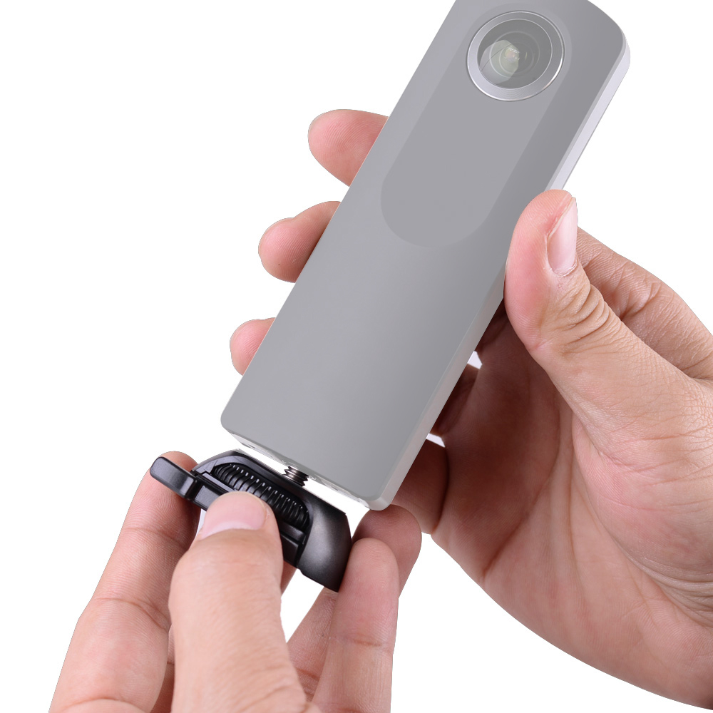 Uchwyt montażowy z klamrą + płaska i zakrzywiona podstawa z taśmą samoprzylepną do kamery Gear 360 Camera Theta S/SC/M15 & Sports Act