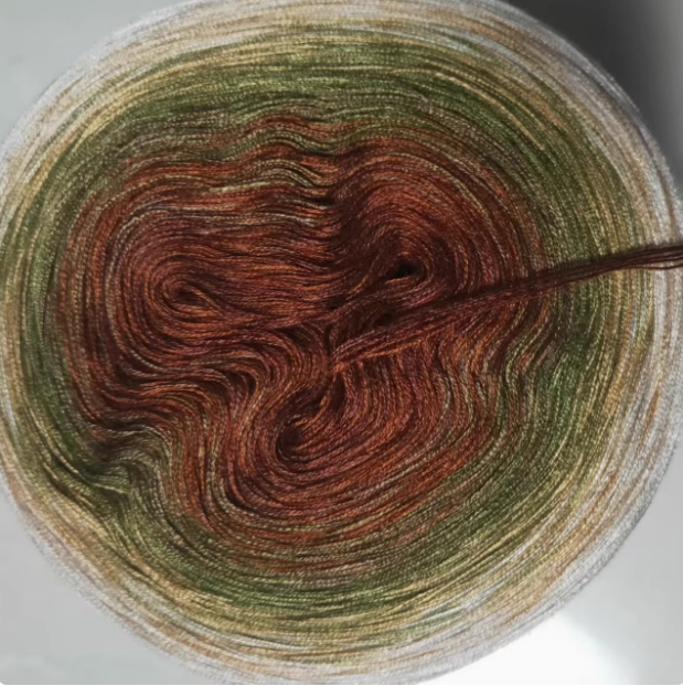 300g Rainbow Gradient Color Cake Yarn Organic Cotton Blend Yarn Segmented splicing line DIY Scarf Shawl Skirt Wool Yarn Crochet: green