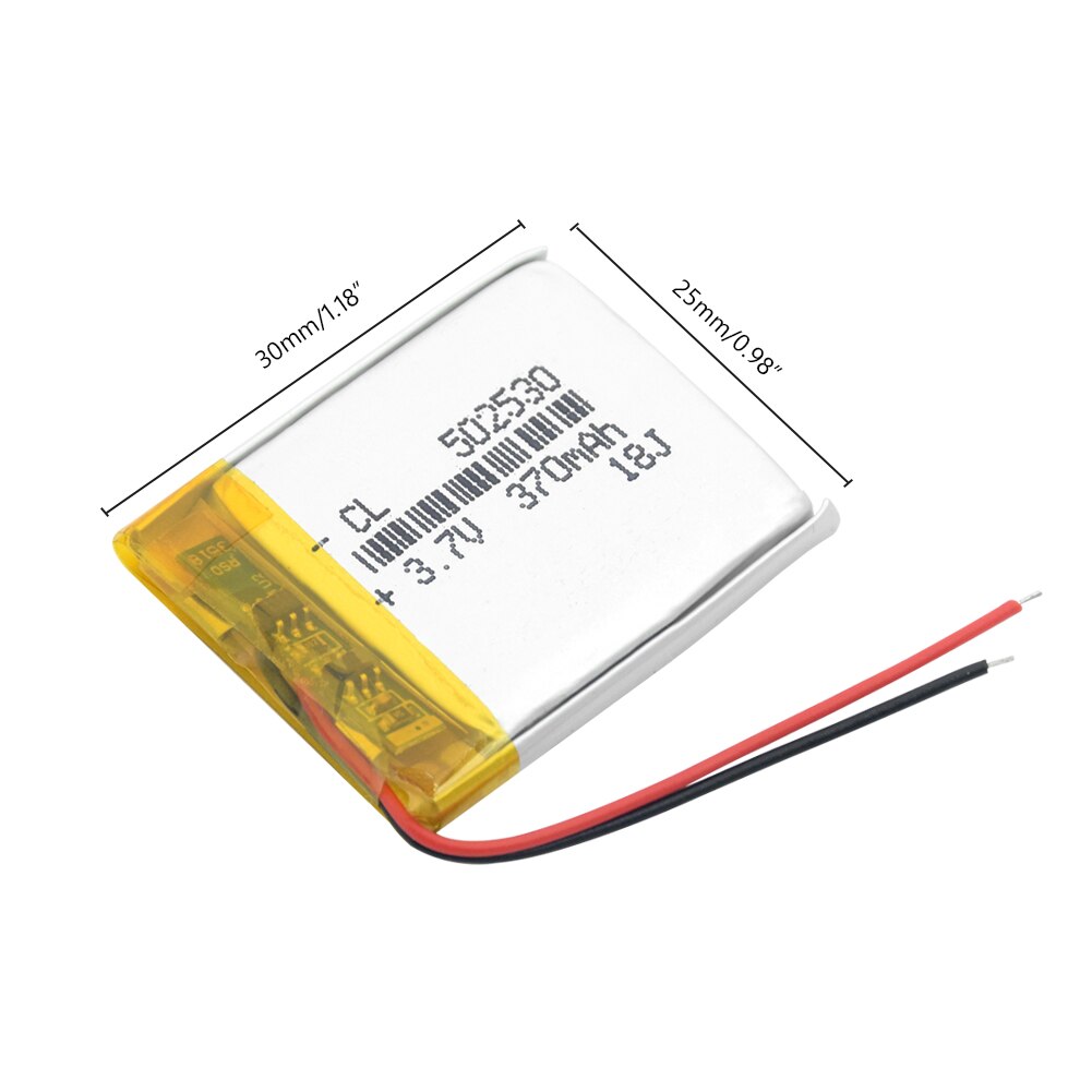 1/2/4 Pcs Rechargeable 370mAh Li-po Battery 3.7V Lithium Li-ion Polymer Batteries 30x25x5mm 502530 Li-polymer Bateria With PCB