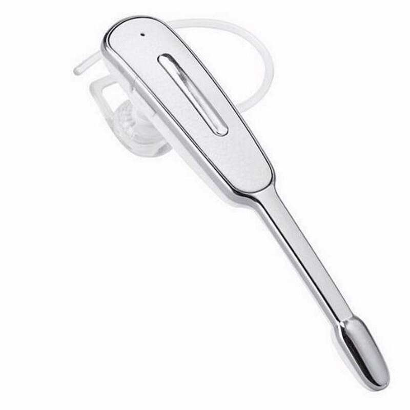 Stereo 4.0 bluetooth headset business långrandigt präglat läder öronmonterat tryckknappsheadset: Silver-