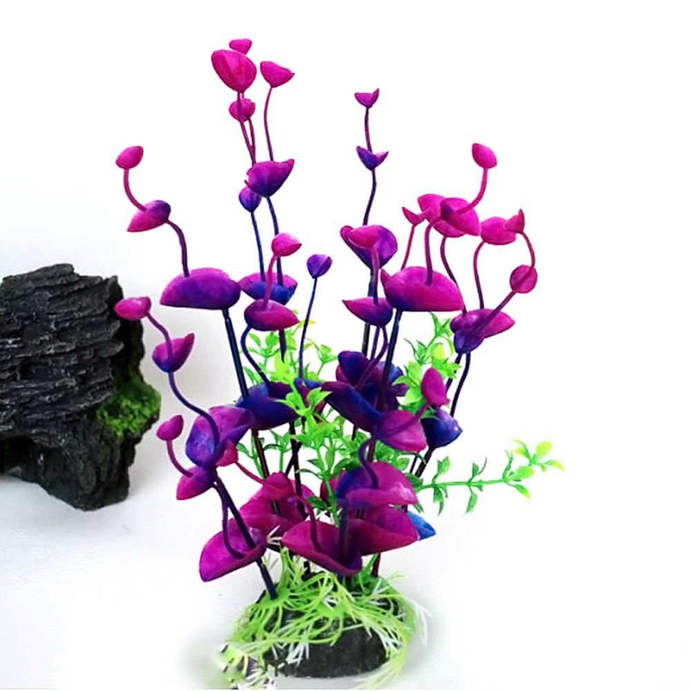 Artificial Water Plant Purple Aquatic Grass Fish Tank Aquarium Decor Accessories