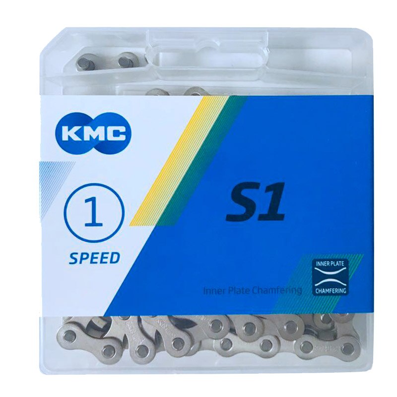 KMC S1 Single Speed Chain Fixed Gear Bicycle Chain 112L Folding Bike Chain Bicycle Accessories: Silver