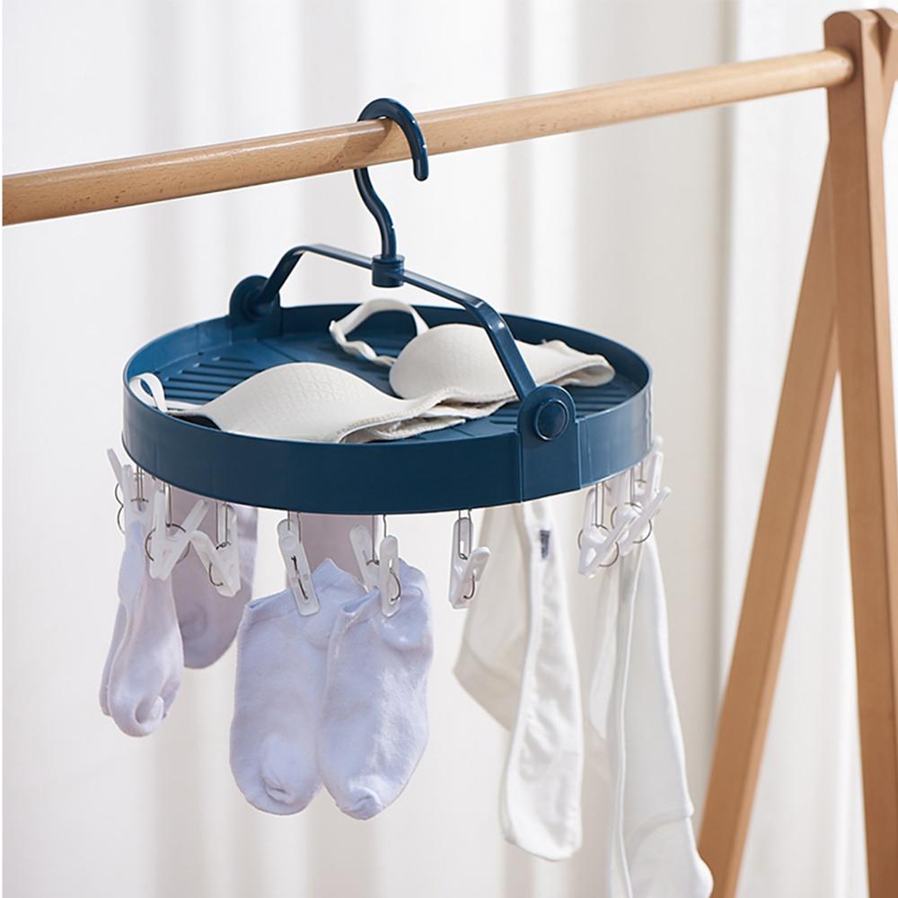 Bærbart sammenklappeligt tørrestativ udendørs badeværelse tøjbøjler altan vasketøj tørretumbler luftesko tørrevægsholder med clips