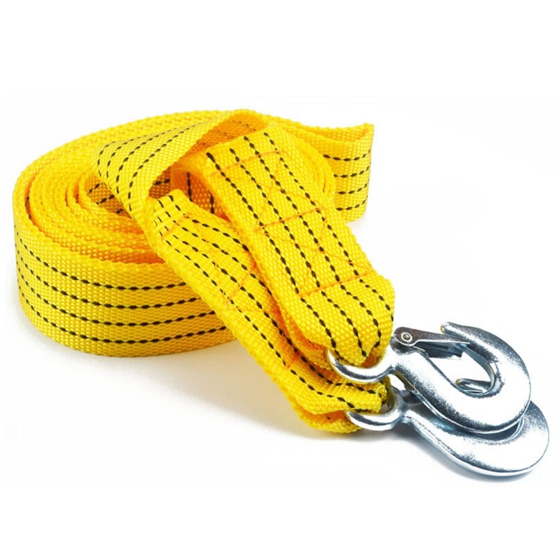 4M Heavy Duty 3 Ton Car Tow Cable Towing Pull Rope Strap Hooks Van Road Recovery Car Rescue Tool Accessories Motorcycle: Default Title