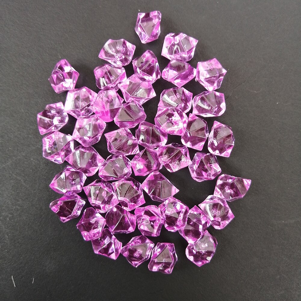 Camal 200 stuks/zak 11 x 14mm aquarium acryl stenen kristal ijsblokjes decoratie vaasvuller kiezel aquarium huis ornament landschap: Rozenrood