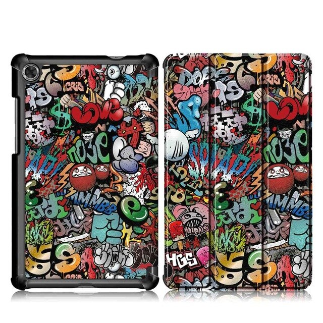 3- opvouwbare magnetische hoes voor lenovo tab  m8 tb-8505f tb -8505x 8.0 inch tablethoes voor lenovo tab  m8 hoes + film + stylus: Ty