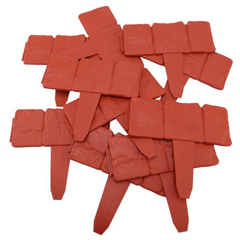 Garden Fence Stone Effect Lawn Edging Plant Bordering Cobblestone Garden Border Plastic Lawn Flower Bed Border 20 Pieces