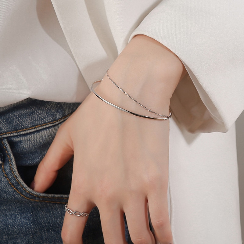trendy dobbeltlags menn kvinner armbånd enkelt til venninne bursdag smykker tilbehør