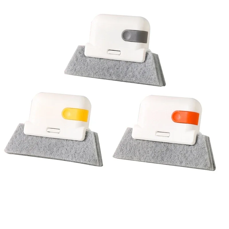 Cepillo de limpieza de ventanas, 3 uds., ranura para alféizar de ventana, gabinete Deadend, cepillo para grietas, herramientas de limpieza multifuncionales extraíbles para el hogar: Azul