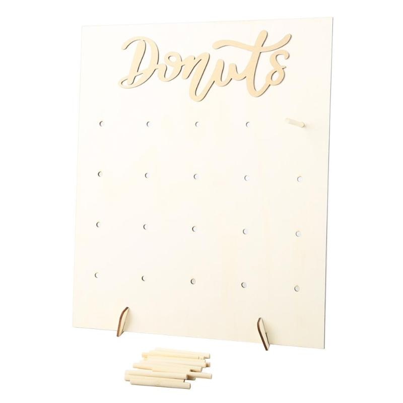 Soporte de madera para Donuts, de cumpleaños, boda, puesto de exhibición para postre: A