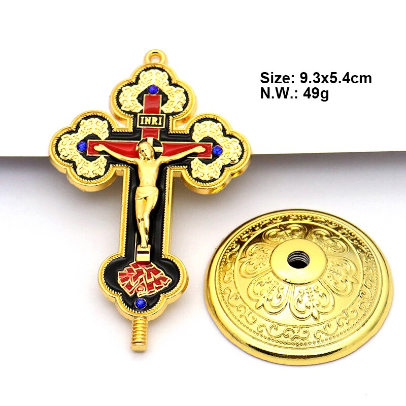 Jezus Craft Katholieke Metalen Kruis Auto Ornament Prachtige Legering Crucifijo Kruisen Religieuze Sieraden Christus Cruces Home Decor: JS041-1