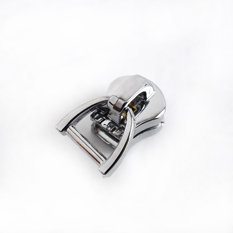 Kit de réparation de fermeture éclair en métal, anneau D, 10 pièces, tirettes pour sac de poche, bricolage, accessoires de couture, 5 #, ZT189: KY053-Chrome