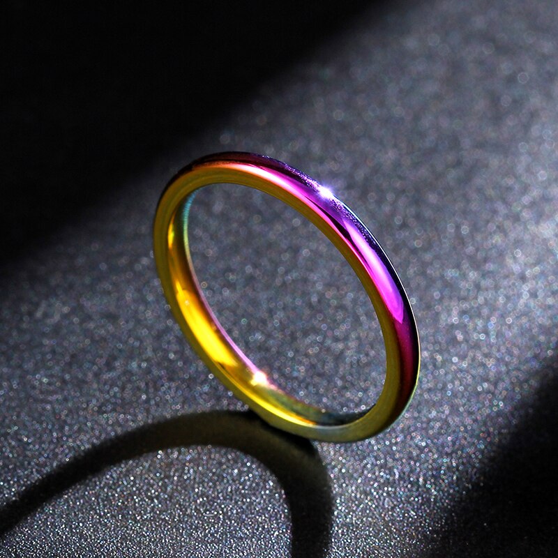 Anello colorato MANGOSKY 2mm in titanio da donna