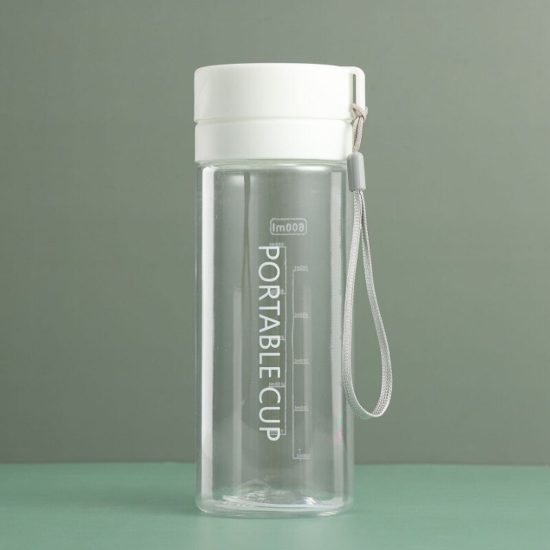 Plastic Cup Mannelijke En Vrouwelijke Studenten -Proof Water Cup Outdoor Cup 02: 600 ml White A