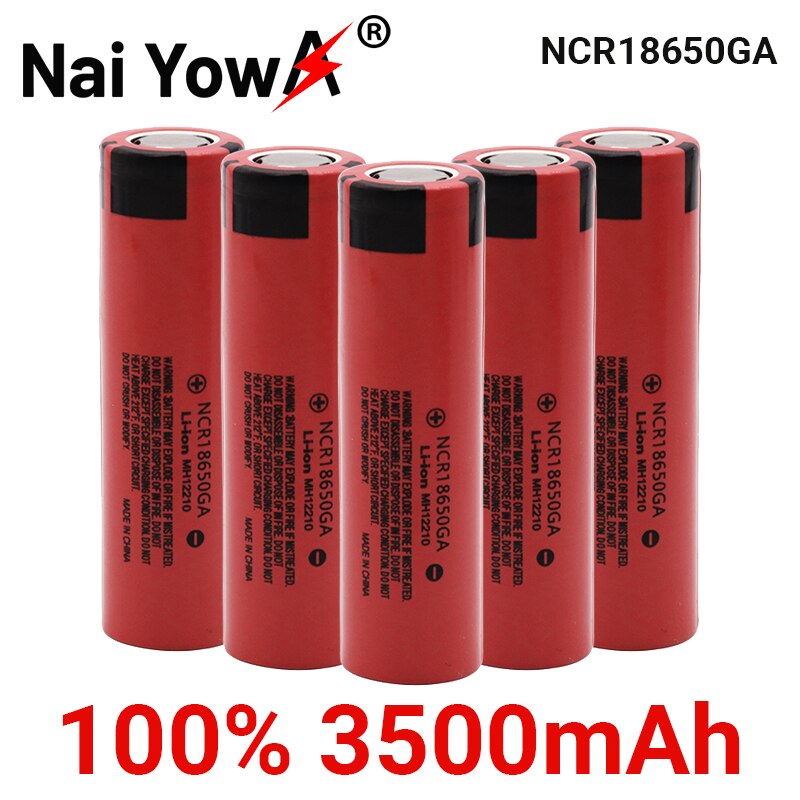Original NCR 18650GA High Discharge 3.7V 3500mAh 18650 Rechargeable Battery Flashlight Flat-top Lithium Battery