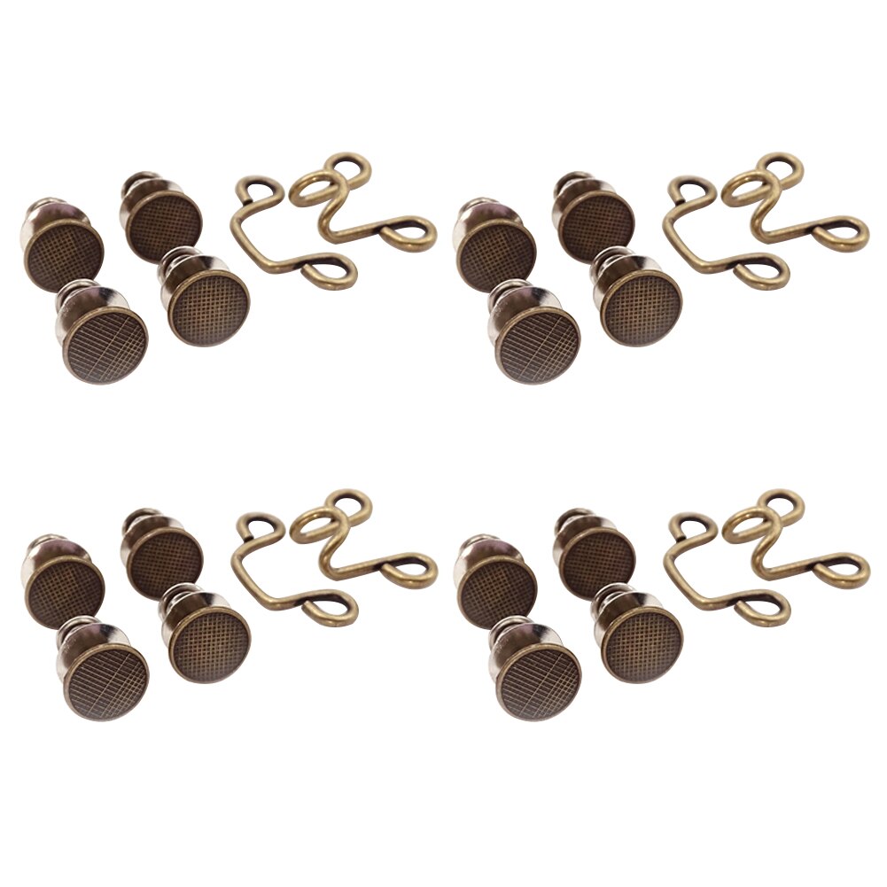 4set For Pants DIY Reusable Waistband Waist Buckle Extender Set Sewing Tools Disassembly Skirts Adjustable Jean Button Durable: Bronze