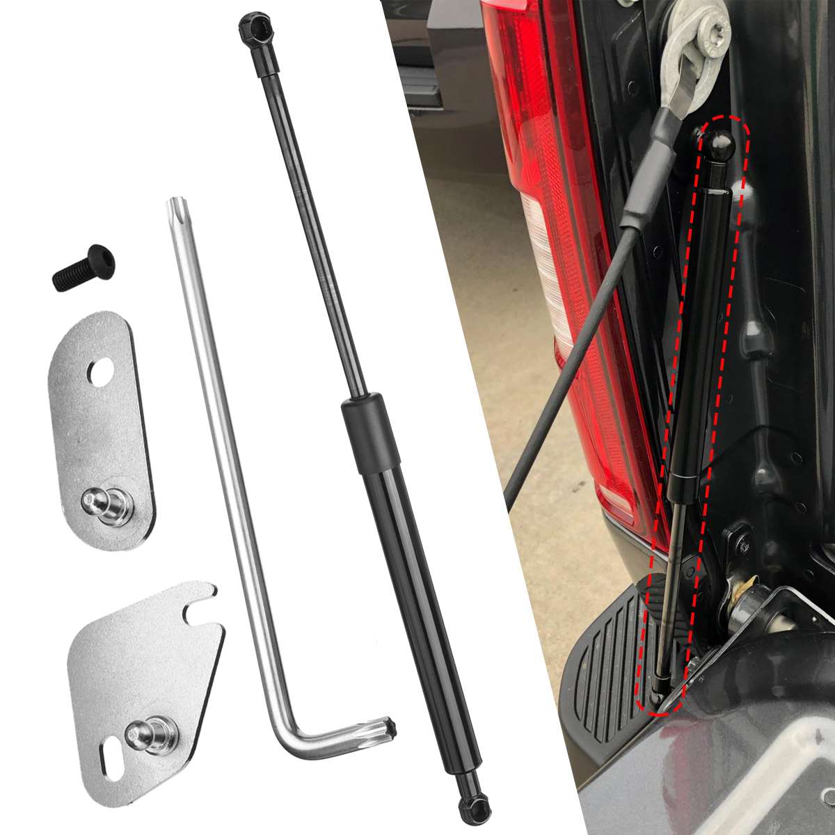 Juego de puntales hidráulicos para puerta trasera de coche, accesorios de apoyo, varilla de Gas de acero para Ford F150 20172018, 1 unidad