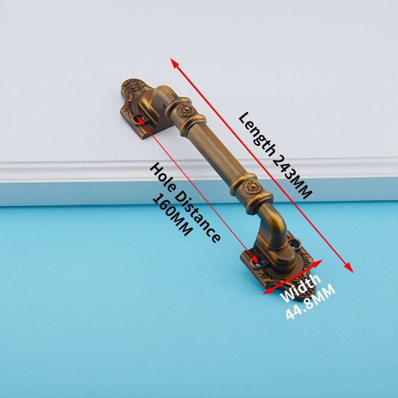 Naierdi vintage dörrhandtag antika knoppar bronshandtag för köksdörrsskåp skåphandtag möbelbeslag: 160mm gula brons