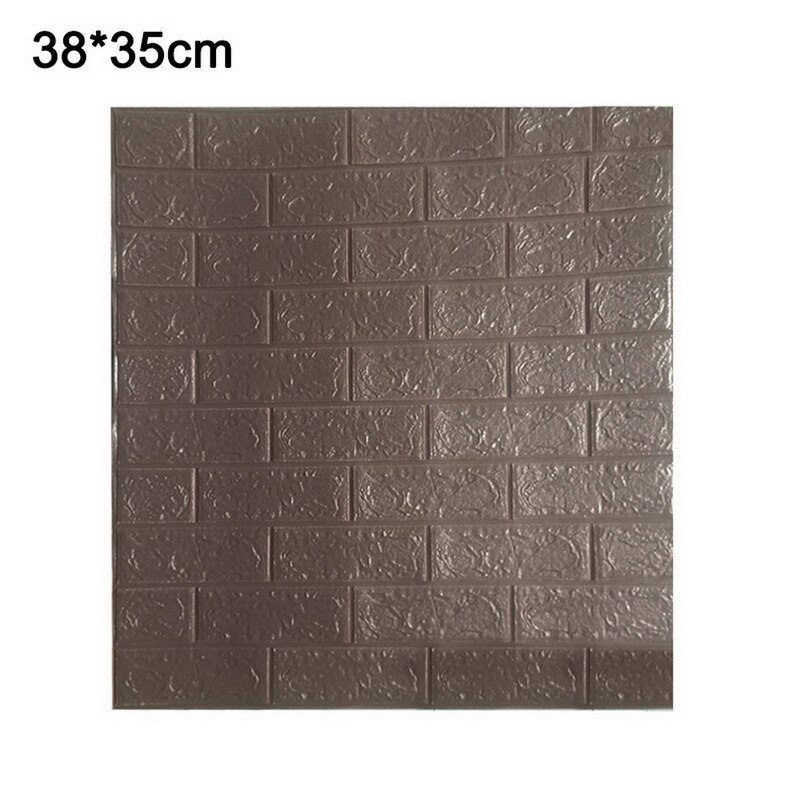 1pcs 3D Brick Wallpaper Waterproof Waterproof Contact Paper Doors For Living Room Bedroom Background Foam Wall Decoration: Brown