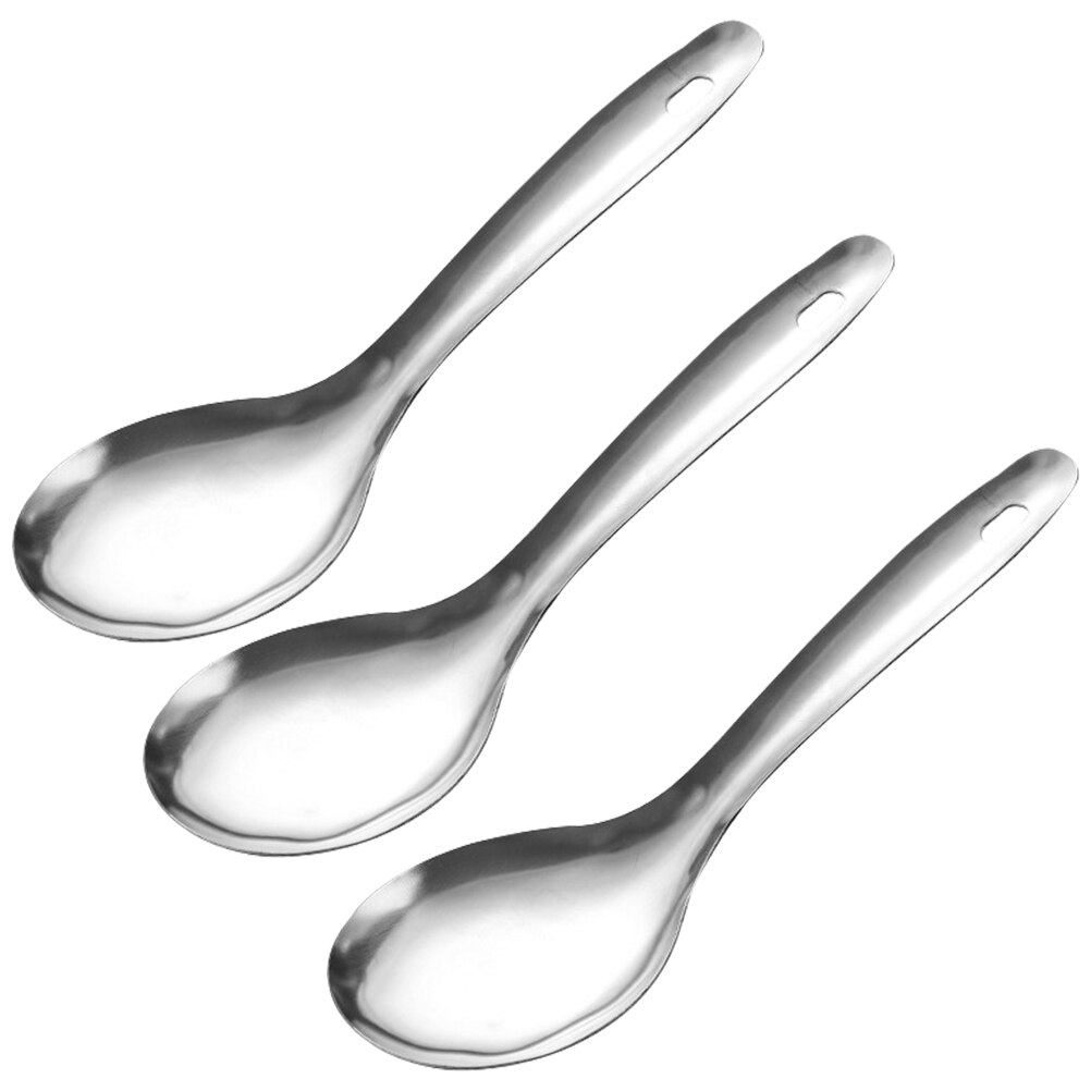 Cuchara de Metal para arroz, utensilio de cocina, útil, 3 piezas