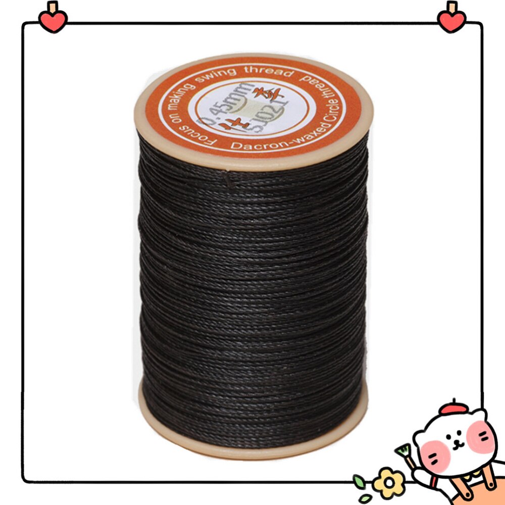 1PC 0.45mm Round Waxed Thread Leather Sewing Thread Hand Stitching Thread for Craft DIY (White): Deep coffee - 021